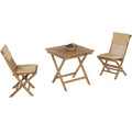 Sett 2 teakstoler og 1 teakbord 70x70 cm - Compass forfra