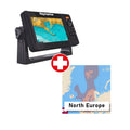 Sett Raymarine Element 7s kartplotter 7" med Lighthouse Charts Northern Europe forfra