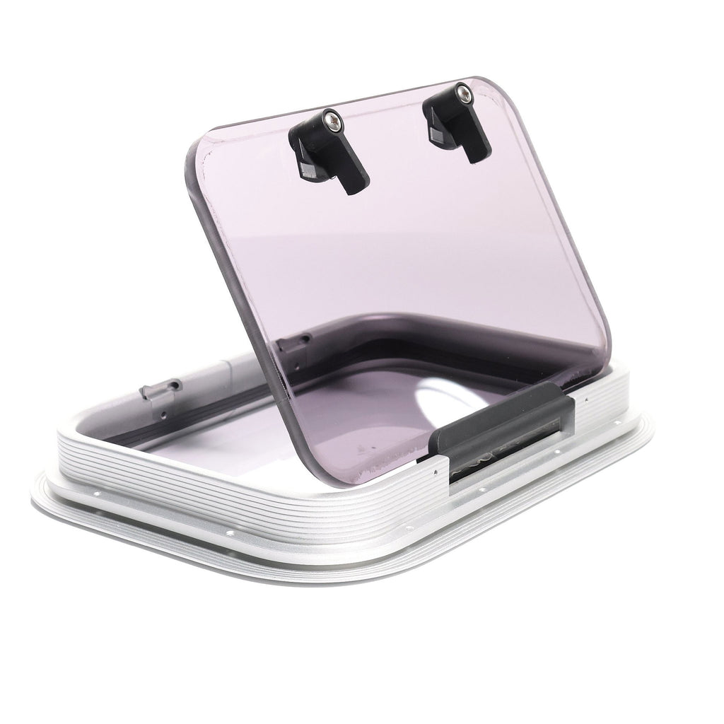 Sidevindu aluminium 369 x 273 mm med knebel bakside