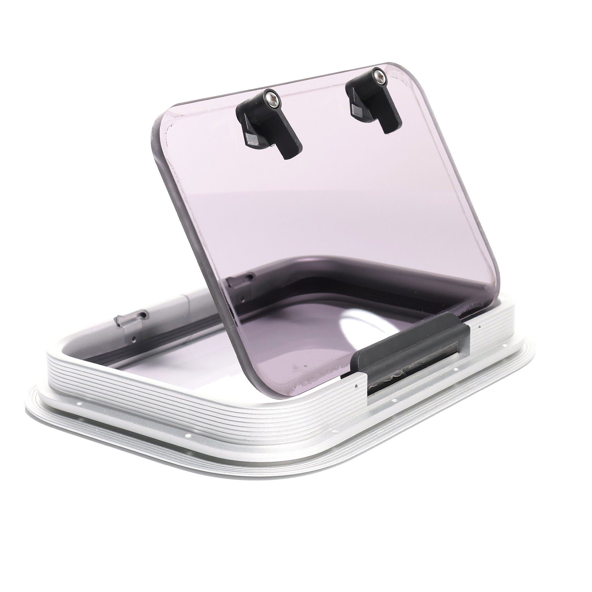 Sidevindu aluminium 369 x 273 mm med knebel bakside