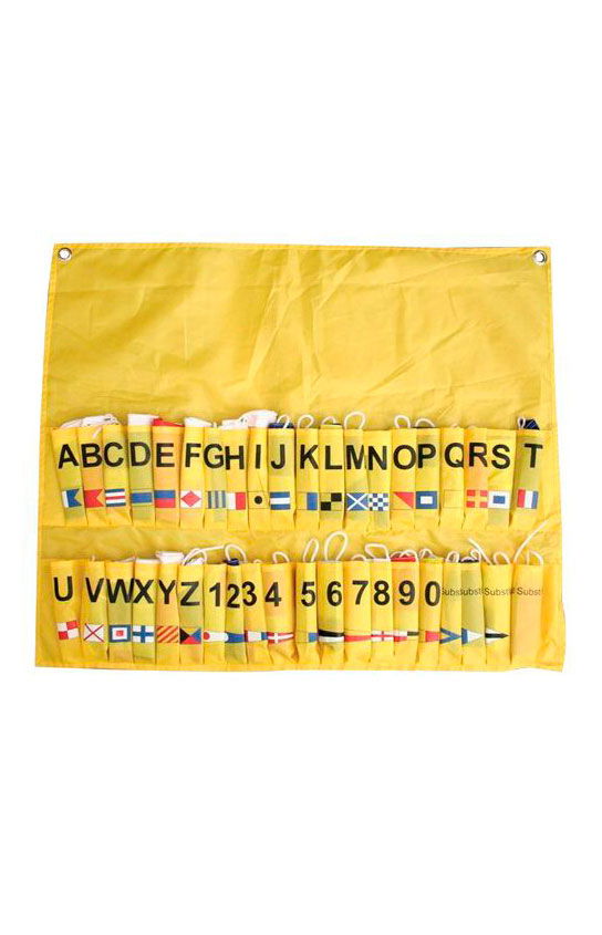 Signalflaggsett 40 flagg i veske 30x20 cm for maritim kommunikasjon