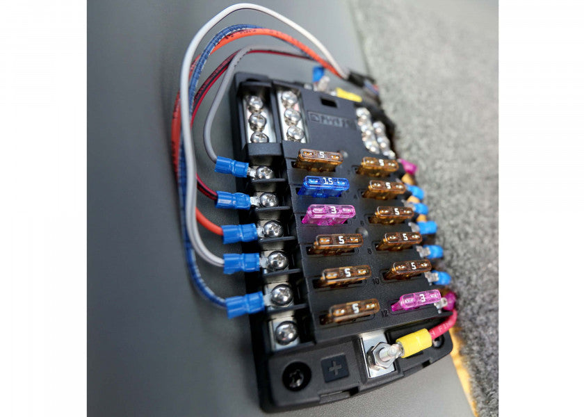 Sikringssortiment med LED-indikator Blue Sea bakside
