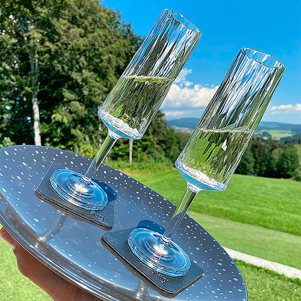 Silwy champagneglass med magnet bakside