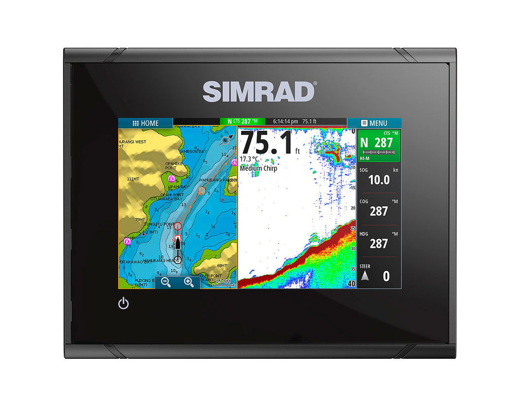 Detalj av Simrad GO5 XSE kartplotter skjerm