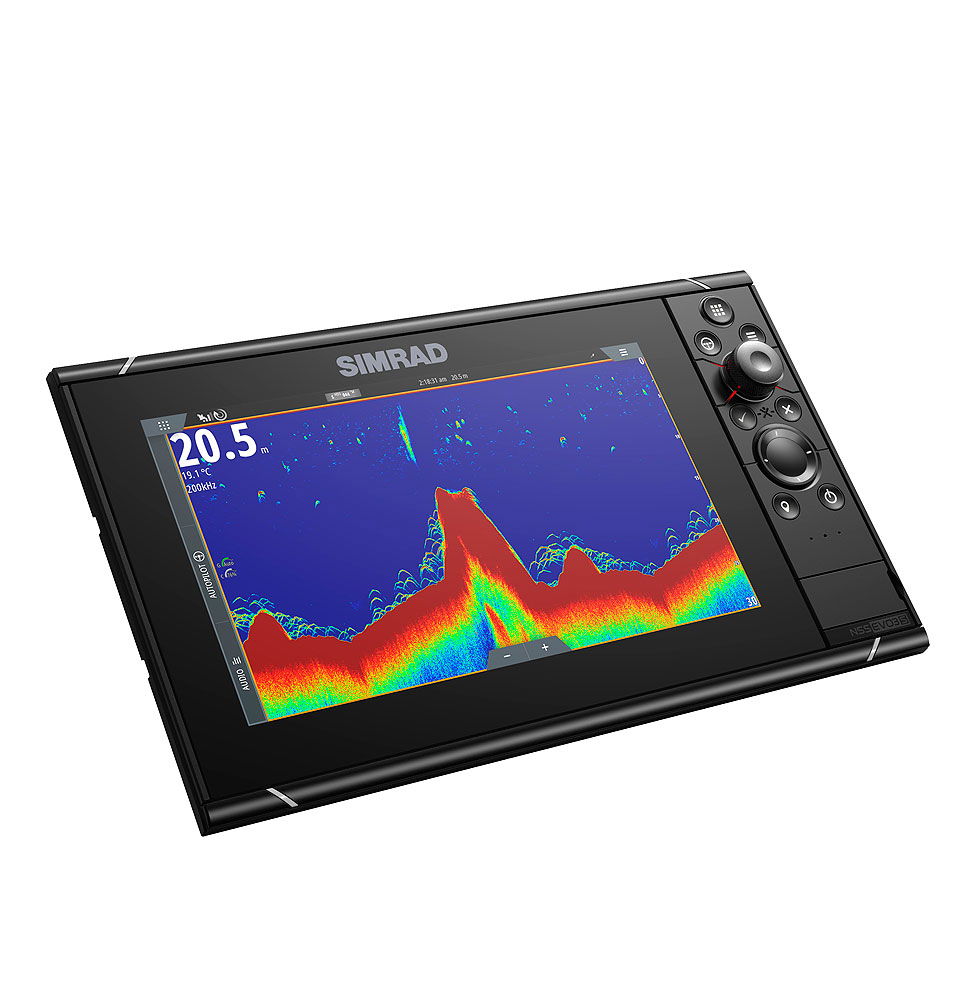 Detalj av Simrad NSS9 EVO3S berøringsskjerm