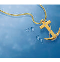 Sjøfarerkors med diamant og kjede gull 585 45 cm - Ursula Christ forfra