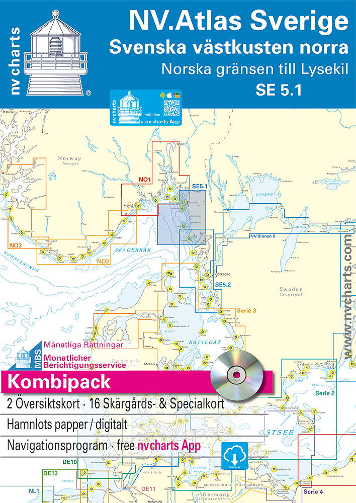 Sjøkart Sverige nord serie 5.1 vestkysten - NV-Verlag forside
