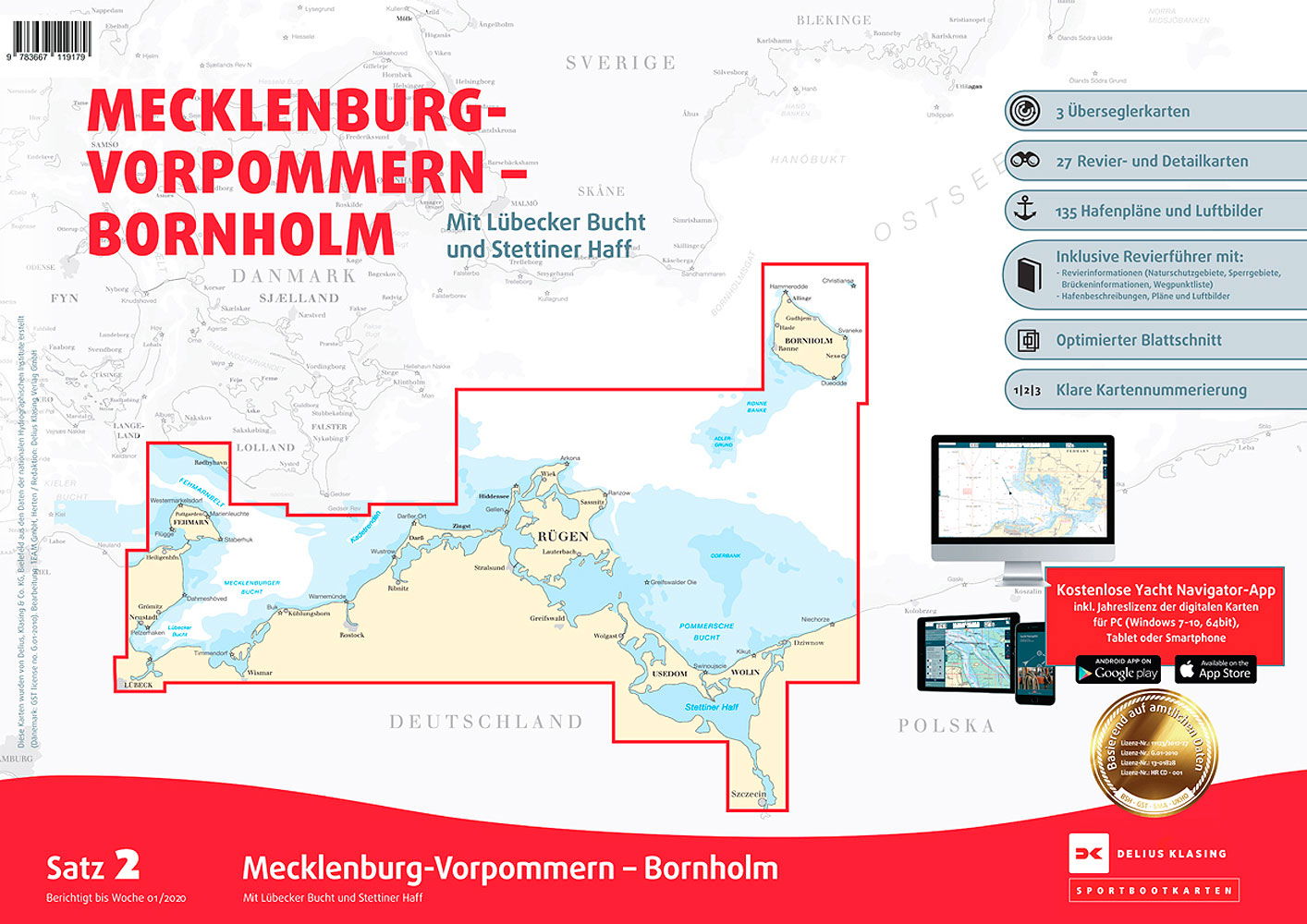 Sjøkartsett 2: Mecklenburg-Vorpommern og Bornholm forside