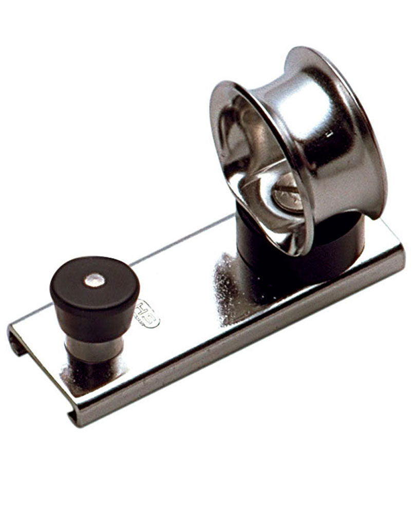 Skinnevogn stopper med øye rustfritt stål 20x3 mm 65 mm forfra