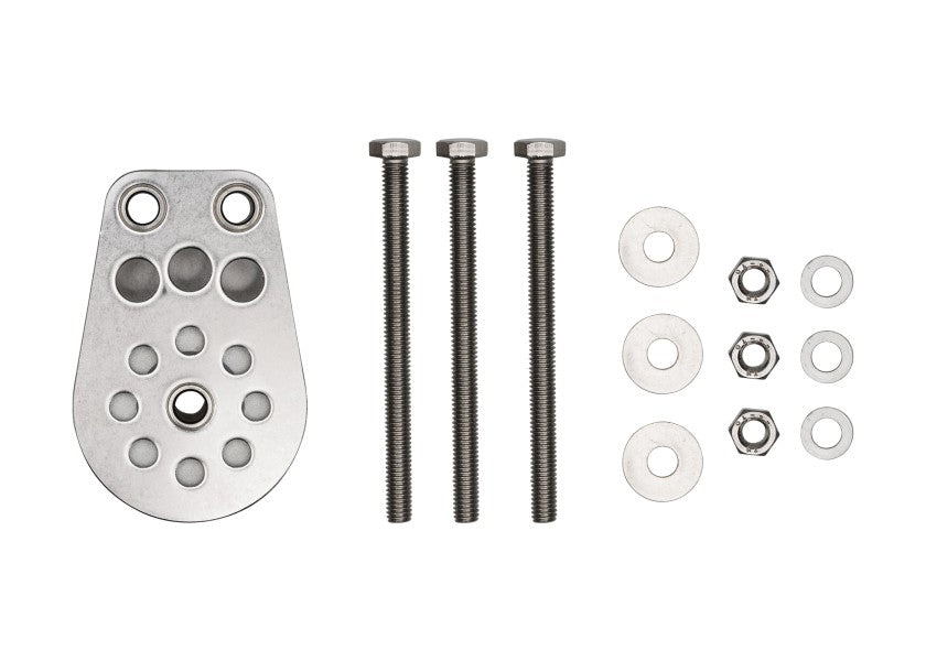 Skjøteblokk 10 mm aluminium fastmontert rustfritt stål i bruk