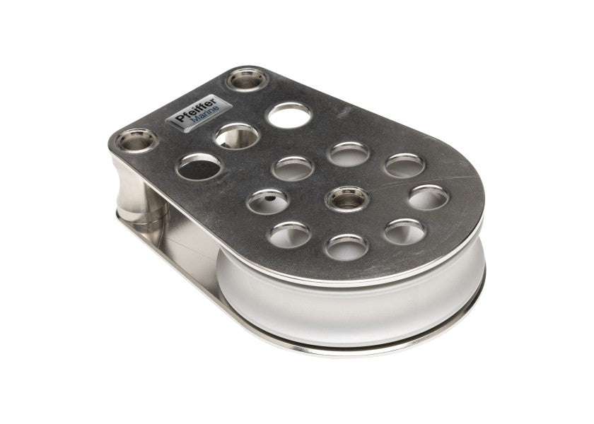 Skjøteblokk 18 mm aluminium fastmontert rustfritt stål - Pfeiffer forfra
