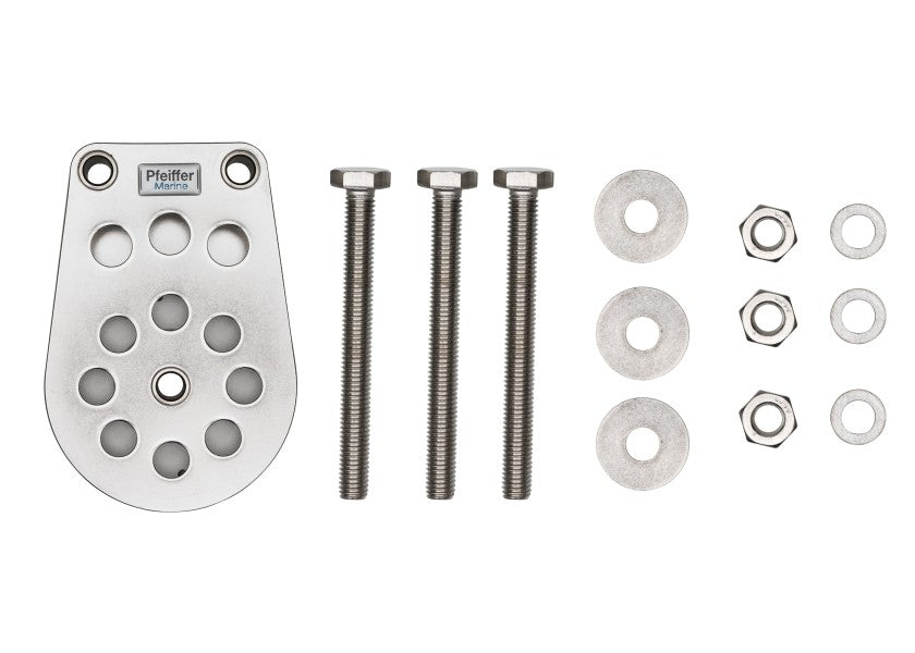 Skjøteblokk 18 mm aluminium fastmontert rustfritt stål - Pfeiffer side