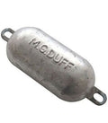 Skroganode aluminium oval 200 x 70 x 25 mm forfra
