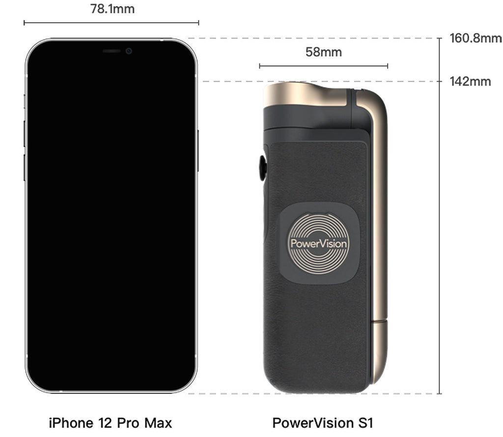 Smartphone gimbal Powervision S1 montert på stativ