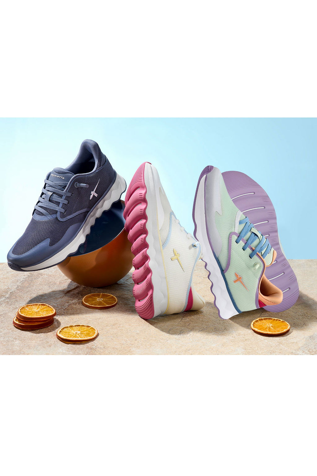 Sneaker dame kilehæl 4 cm OrthoLite® bakside