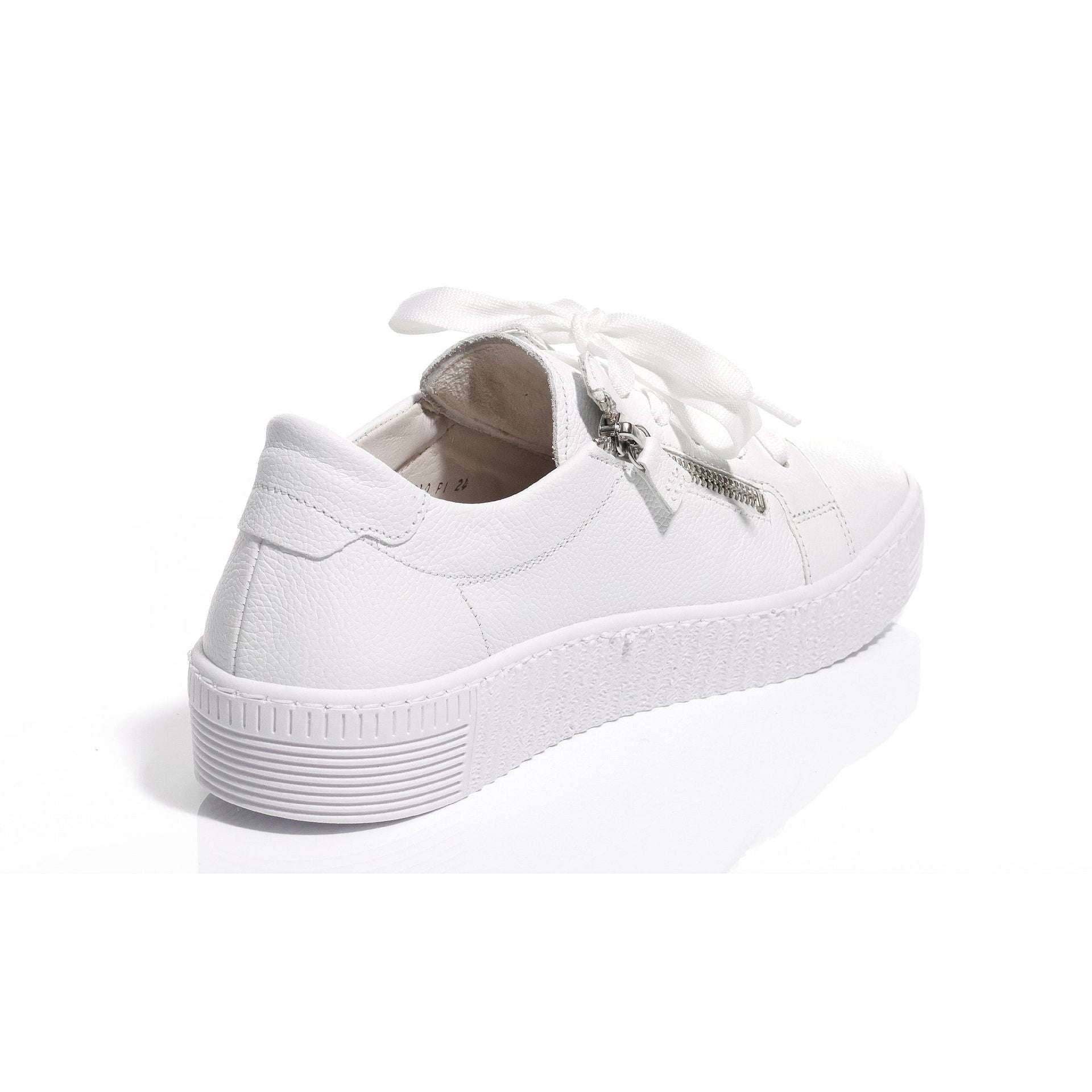 Sneaker dame lær med glidelås og gummisåle 3 cm hæl - Gabor detalj glidelås