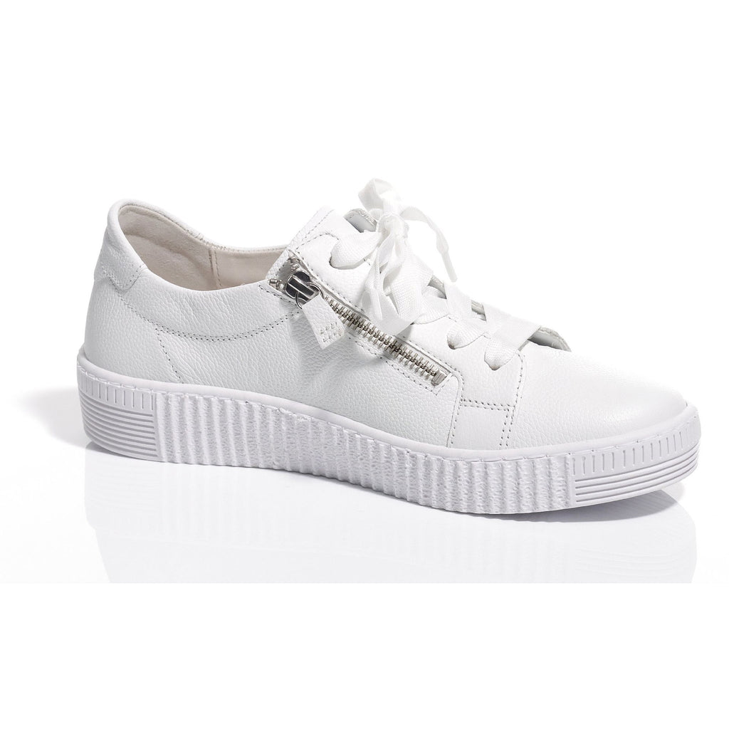 Sneaker dame lær med glidelås og gummisåle 3 cm hæl - Gabor nærbilde lær