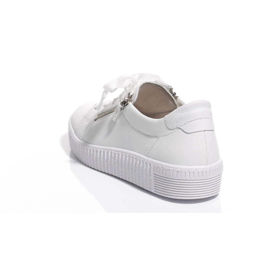 Sneaker dame lær glidelås gummisåle 3 cm hæl bakside