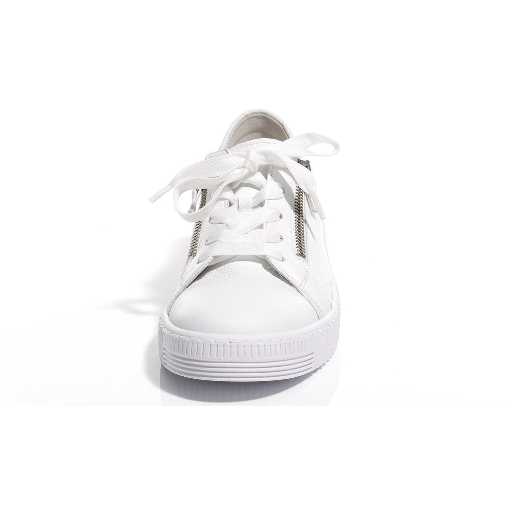 Sneaker dame lær glidelås gummisåle 3 cm hæl montert på fot