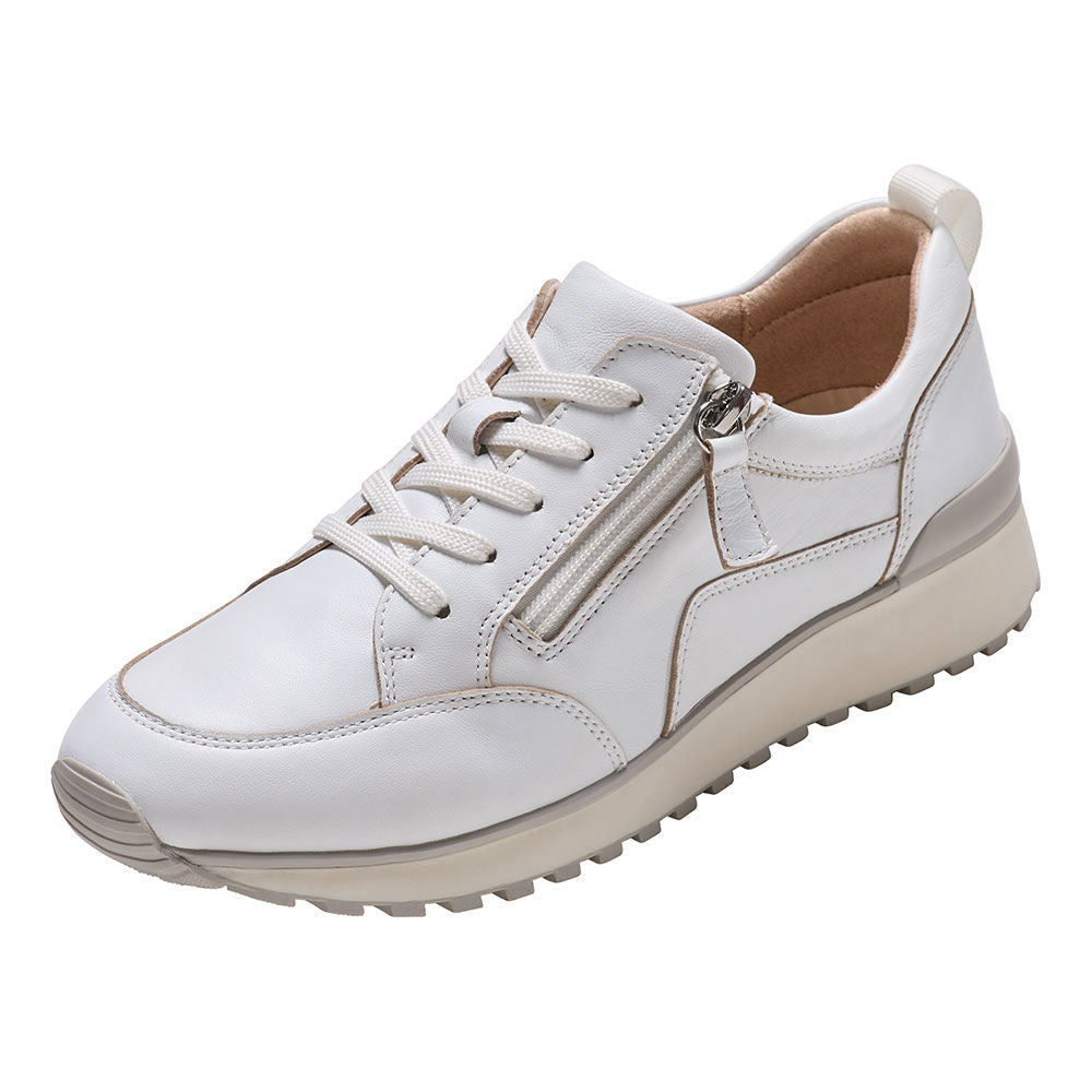 Sneaker dame skinn 4 cm plattformsåle med glidelås forfra