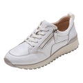 Sneaker dame skinn 4 cm plattformsåle med glidelås forfra