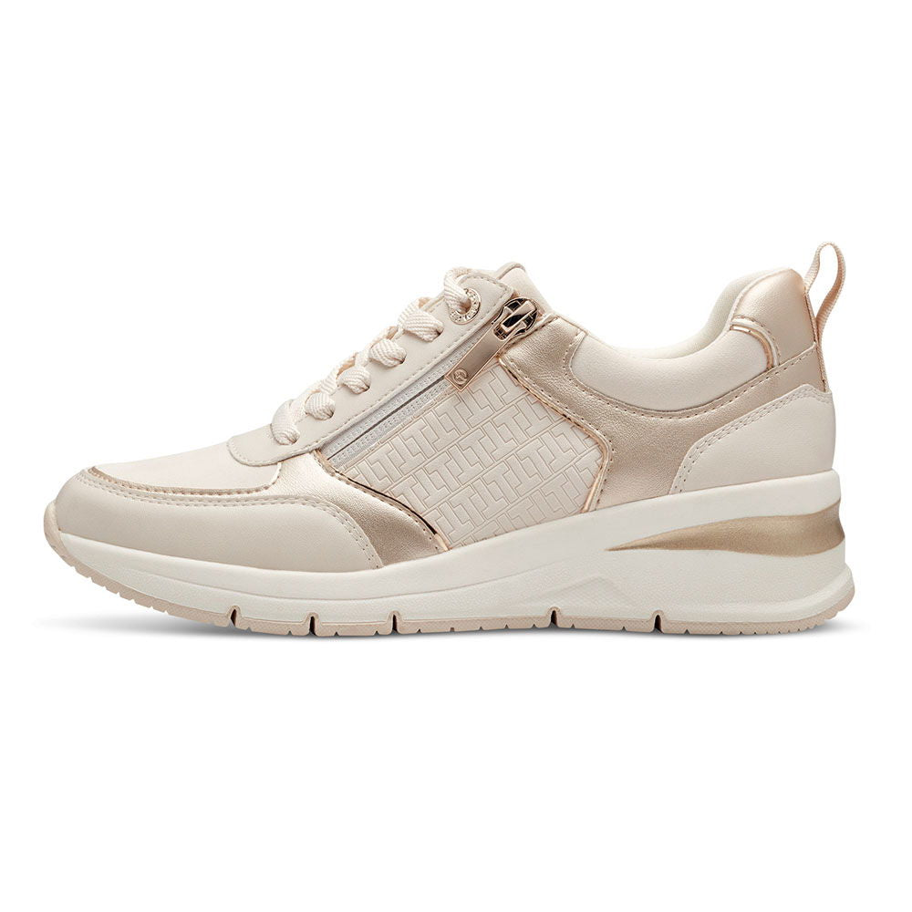 Sneaker dame vegansk skinn med glidelås rosegull - Tamaris montert