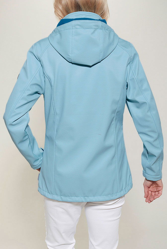 Nærbilde av stoffet på Softshelljakke vannavvisende vindtett blå - Blue Flame