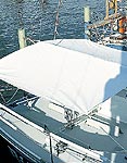 Sol- og regnseil med stang 190 x 190 cm vanntett Oleu sett forfra