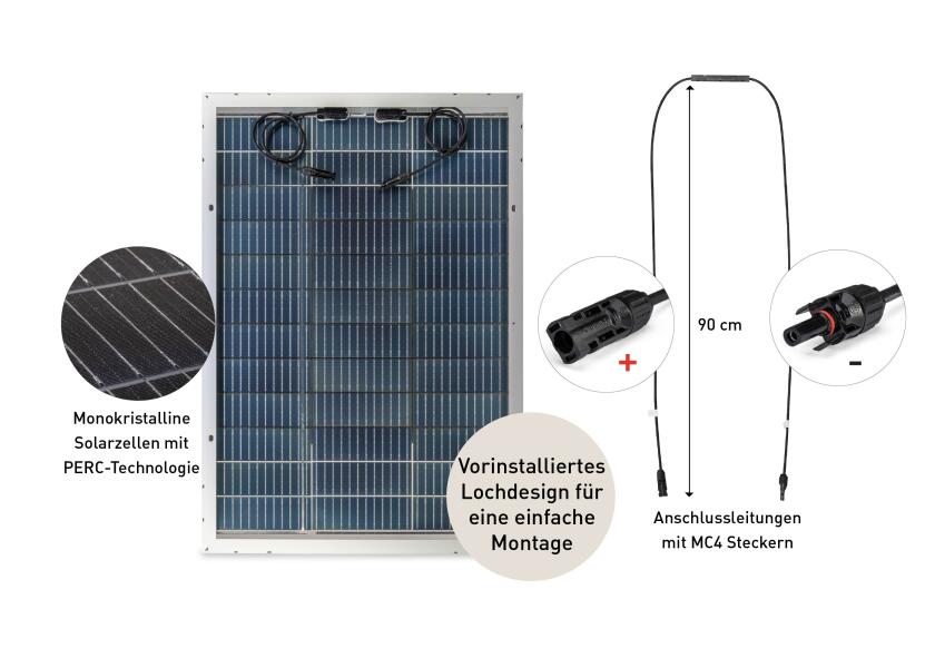 Solcellepakke komplett sett 2x 120 W bifasial med PWM laderegulator komplett sett komponenter