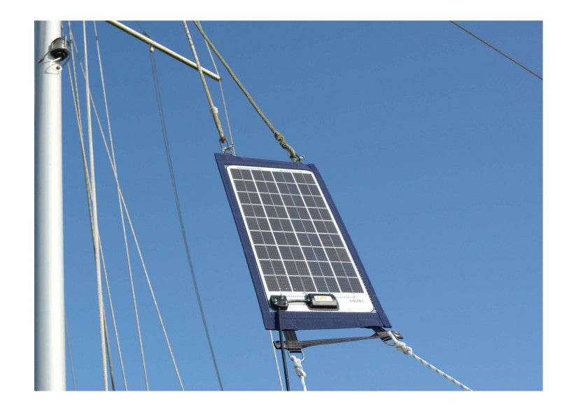 Solcellepanel 20 W med tekstilkant 750 x 250 mm med regulator