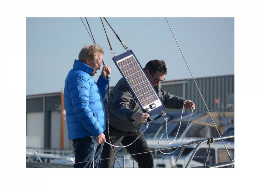 Solcellepanel 20 W med tekstilkant 750 x 250 mm oversikt