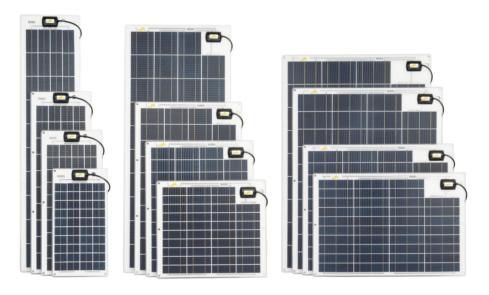 Solcellepanel marin 15 Wp 47x24 cm 0,8 kg - Sunware forfra