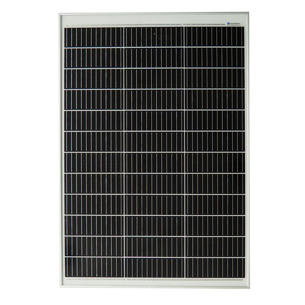 Solcellepanel monokrystallinsk 120 Wp 12V fast ramme Eco Worthy forfra