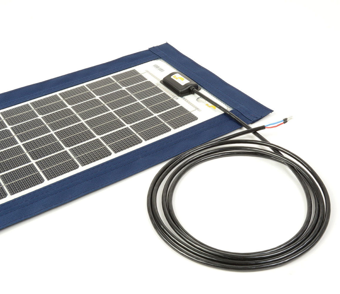 Solcellepanel med tekstilkant 17 Wp 668x333 mm bakside