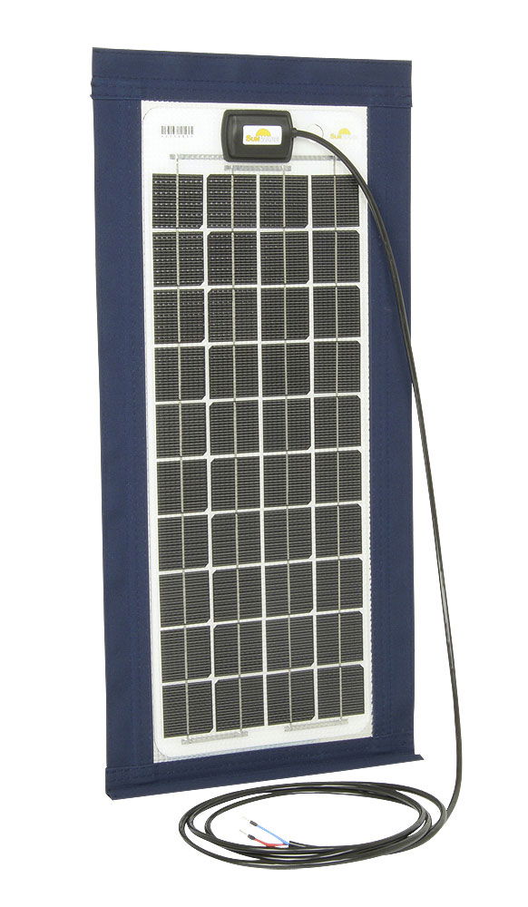 Detalj av tekstilkant på solcellepanel med tekstilkant 17 Wp 668x333 mm