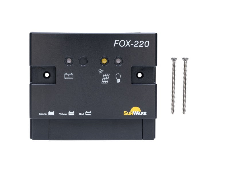 Solcelleregulator FOX-220 LED PWM 22A 12/24V bakside