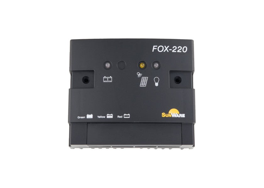 Solcelleregulator FOX-220 LED PWM 22A 12/24V front