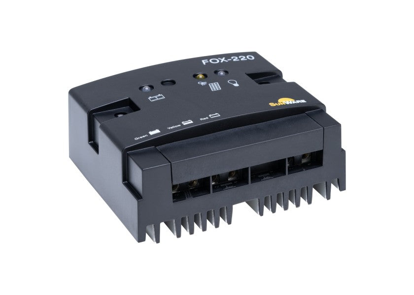 Solcelleregulator FOX-220 LED PWM 22A 12/24V detalj av LED-panel