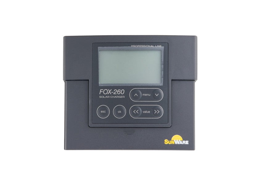 Solcelleregulator FOX-260 V2.1 LCD forfra