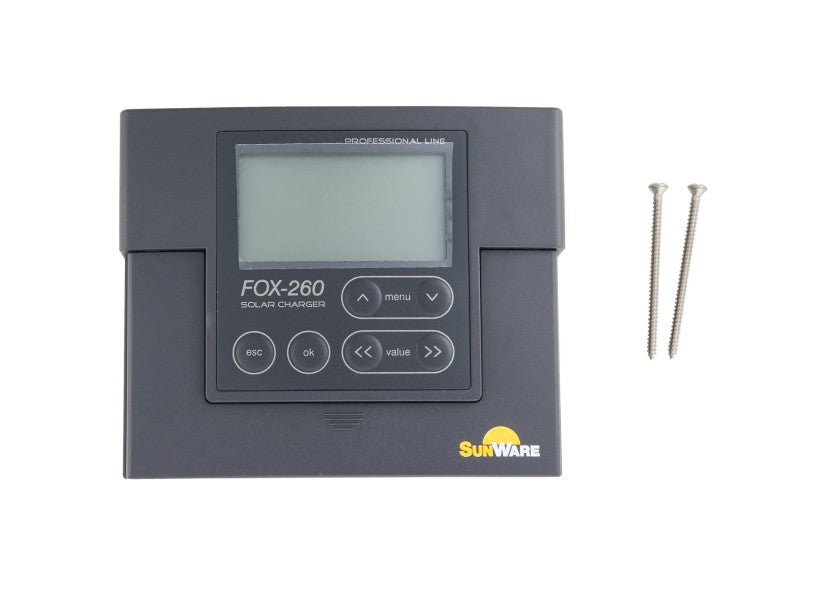 Solcelleregulator FOX-260 V2.1 LCD oversikt