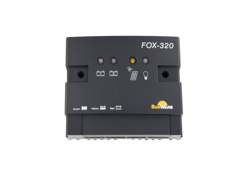 Solcelleregulator FOX-320 LED PWM 12/24V 22A - SUNWARE forfra