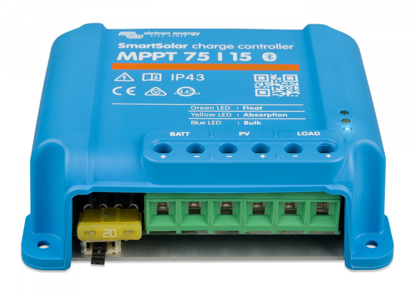 Montert Solcelleregulator SmartSolar MPPT 75/15 220W 12V 15A - Victron
