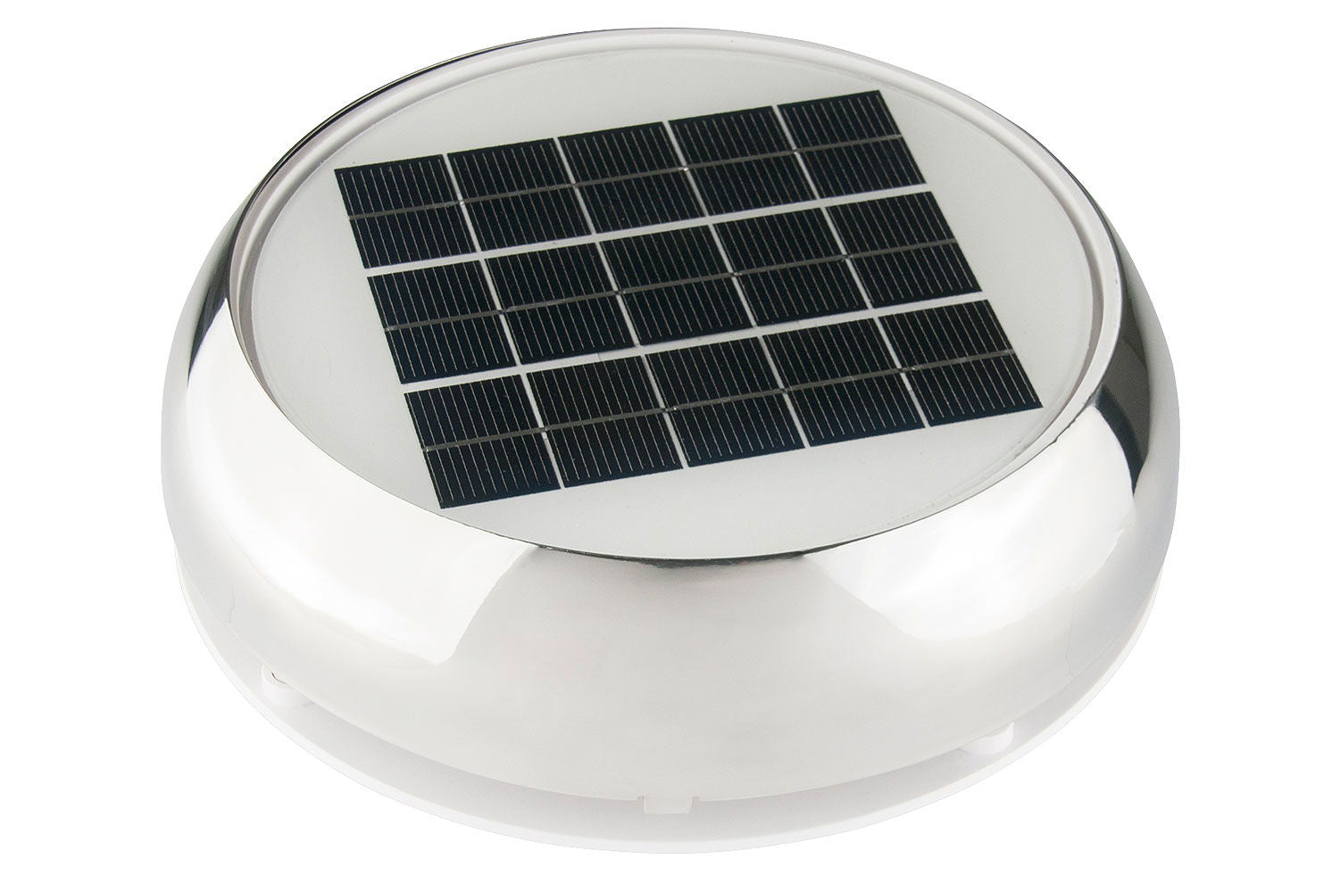 Solcellevifte dag/natt rustfritt stål Ø 228 mm forfra