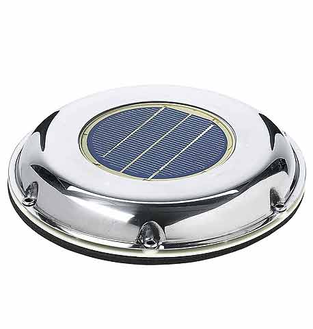 Solcellevifte rustfritt stål 215 mm - Compass sett forfra