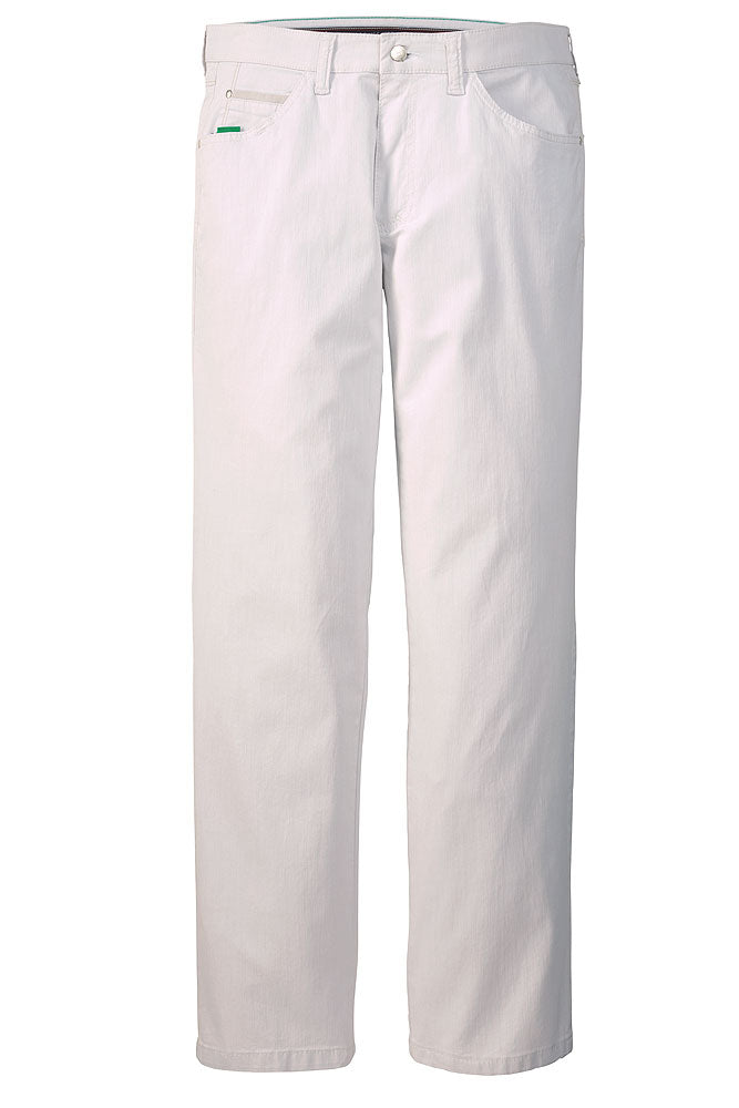 Sommer high stretch-jeans herre 5-lommer lett materiale - CLUB of COMFORT forfra