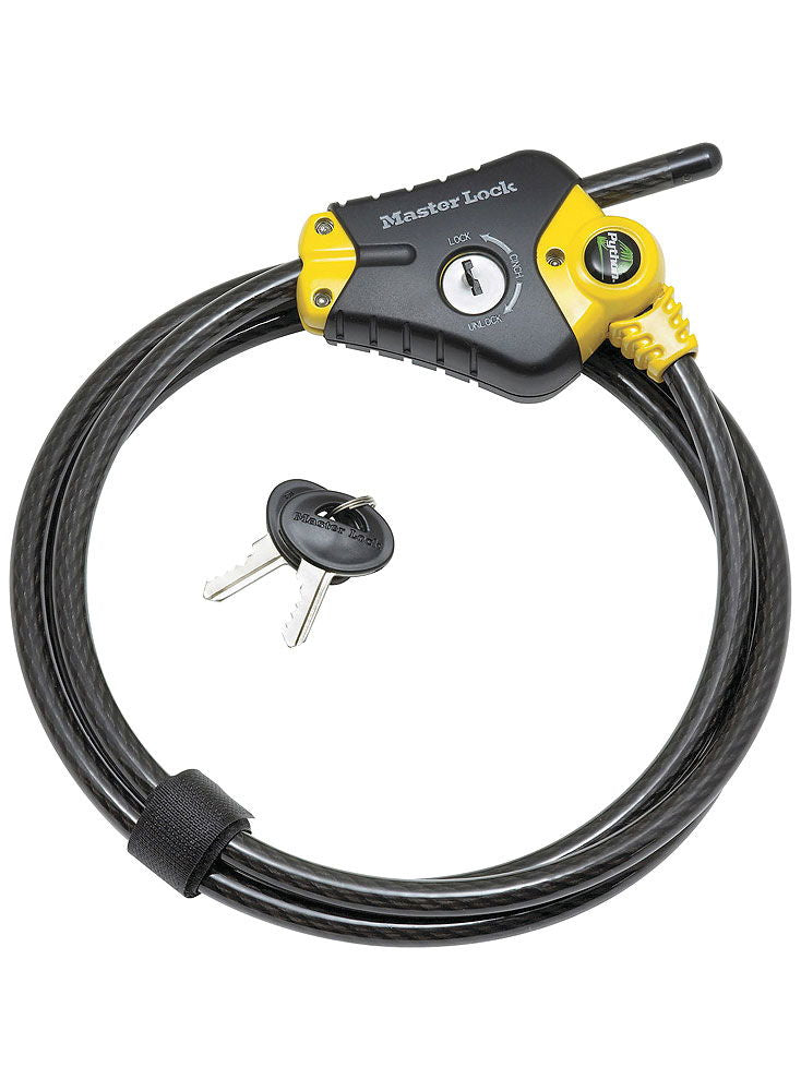 Spirallås stålkabel med vinylbelegg 180 cm 10 mm - Masterlock for sikker låsing