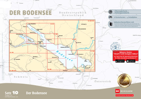 Sportsbåtkart sett 10: Bodensee utgave 2025 - Delius Klasing forside
