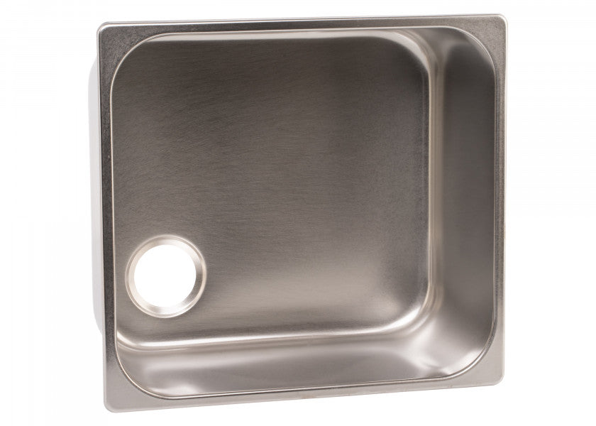 Stålvask firkantet rustfritt stål 332 x 302 x 150 mm detalj