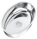 Stålvask oval rustfritt stål 385x265 mm med propp front