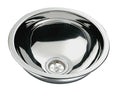 Stålvask rund 300 mm rustfritt stål 150 mm dyp - Allpa forfra